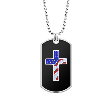 Amerikanische Flagge Dog Tags Halsketten Verkauf mit Rabatt auf Lager, Legierung Anhänger Halsketten Schmuck OEM